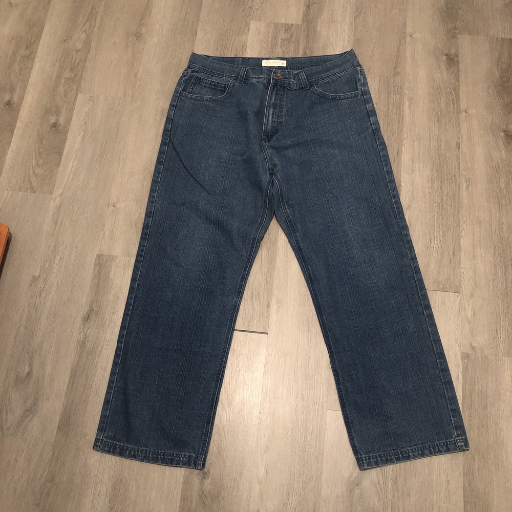 VINTAGE Y2K Men's Tool Blue Denim Jeans 38x32 Baggy Hiphop Grunge Skater